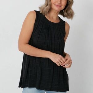 Banana Republic Black Pleated Tank Top